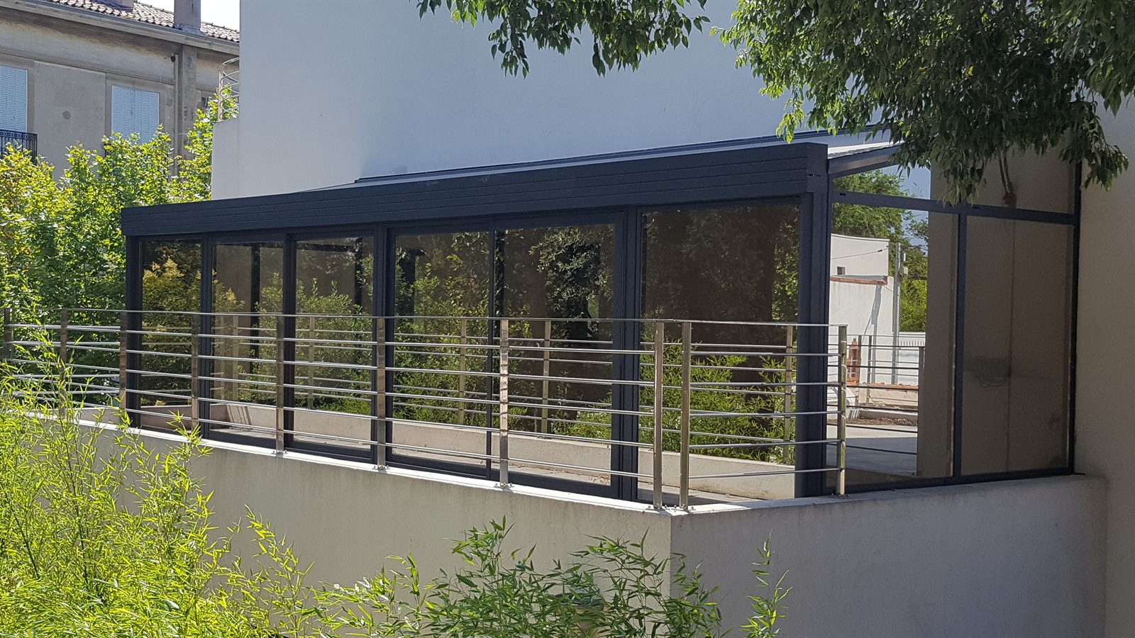 Véranda aluminium extérieur côté